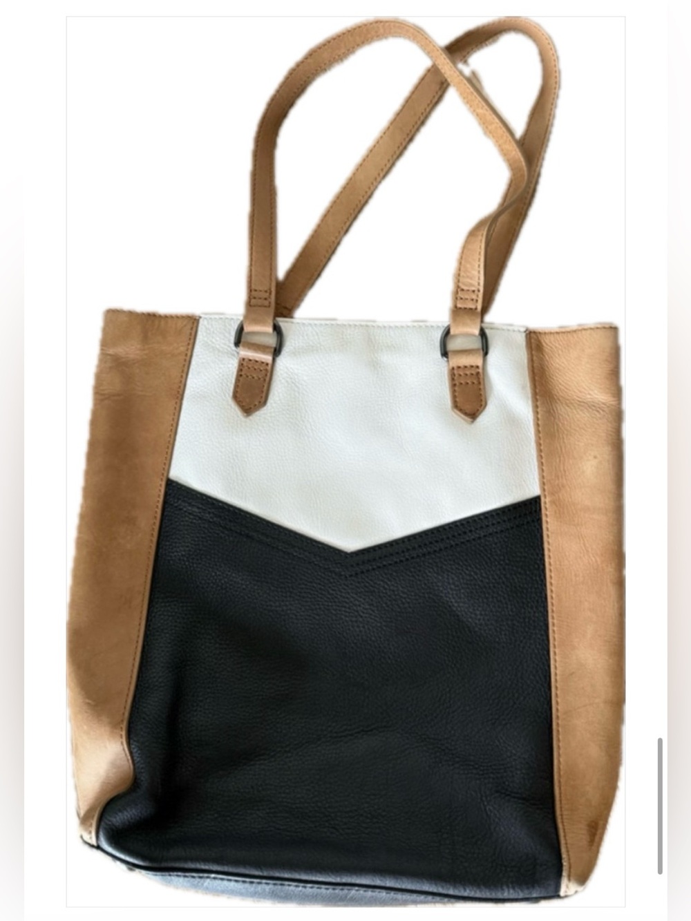 Sorel Classic Tri-Color Tote Bag - Black, White & Tan